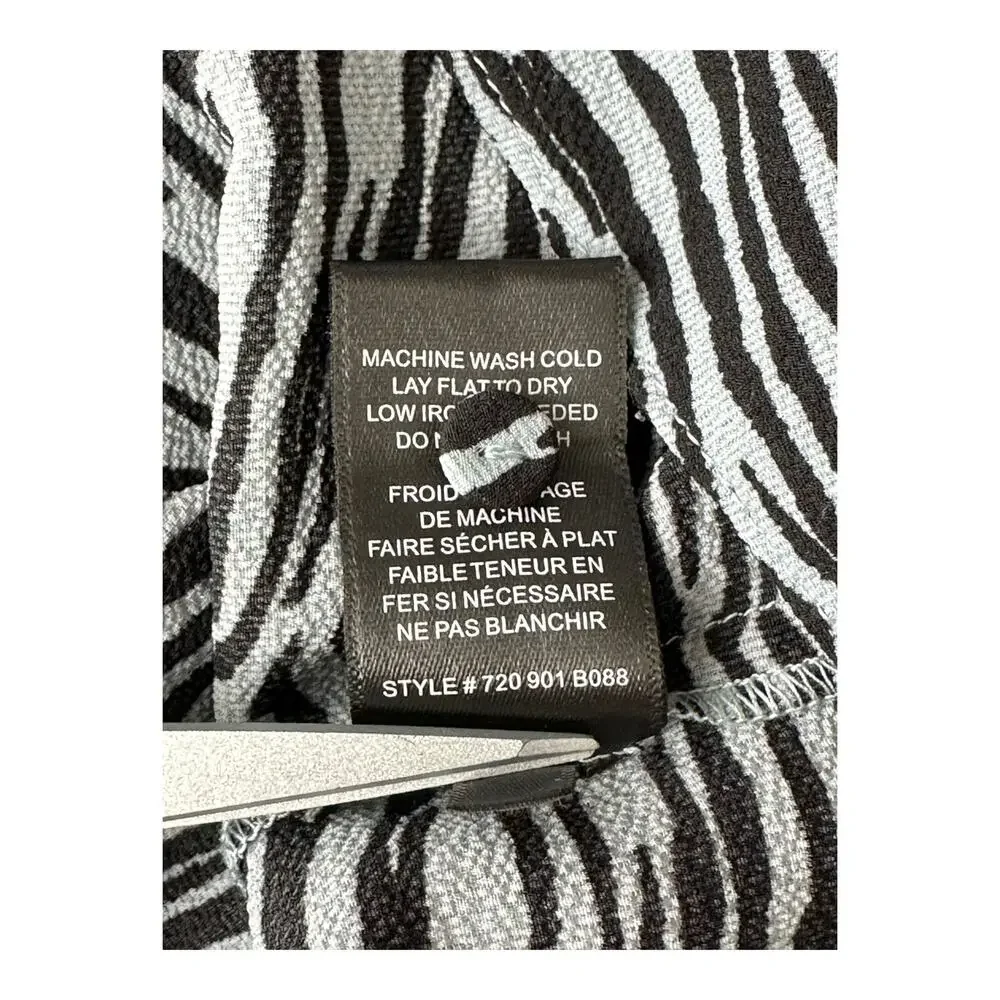 Rebecca Taylor Black and White Zebra Print Button Down Shirt - Picture 8 of 9